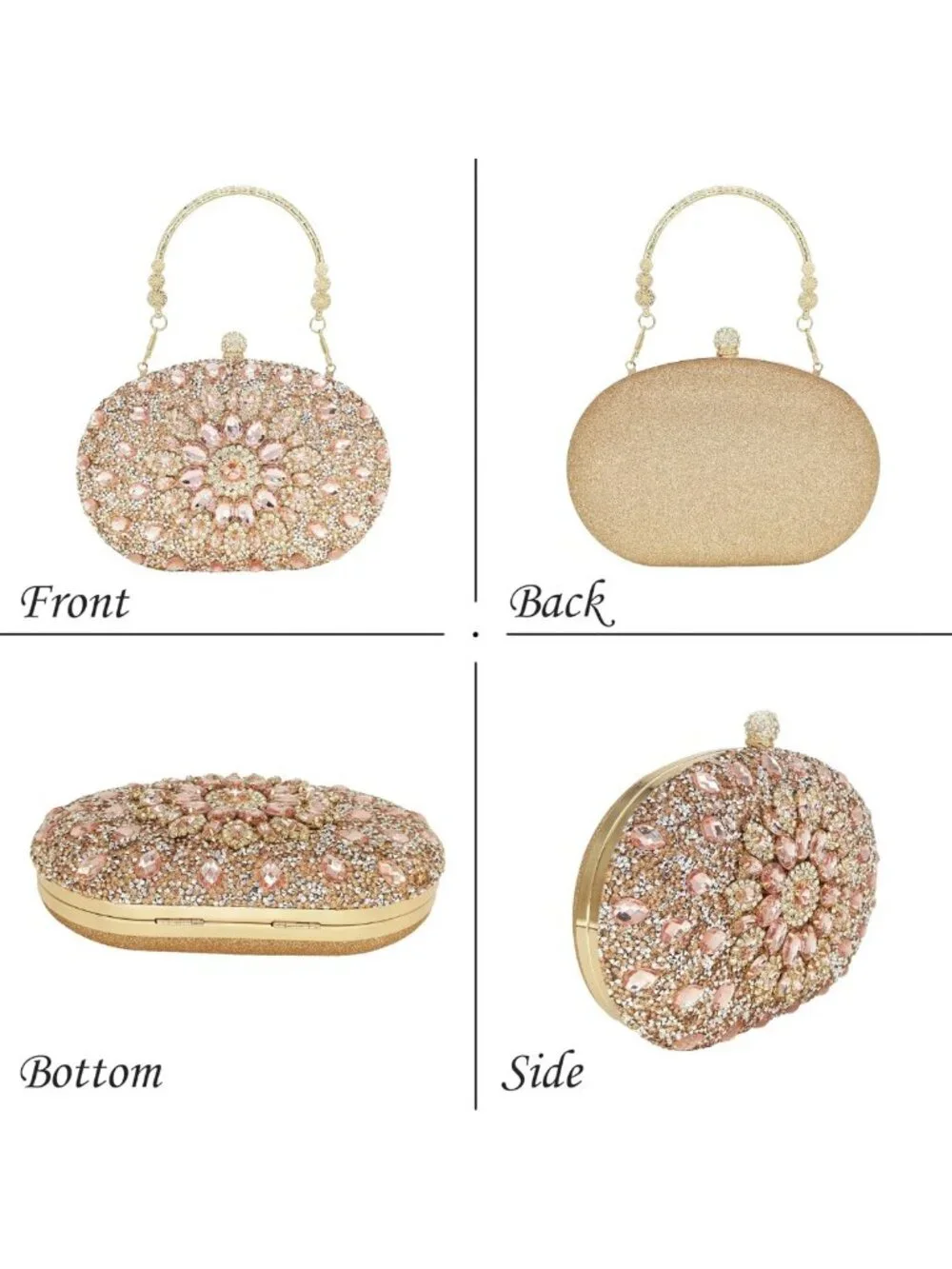 Sparkly Rhinestone Clutch Evening Bag for Women | Glamorous Handbag Purse